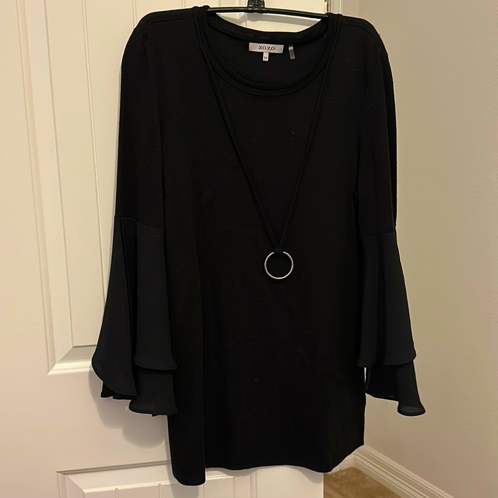 ZOZO black tunic with silver detail Size M